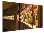 Leinwandbild 3-teilig In der Weinbar