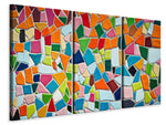 Leinwandbild 3-teilig Mosaik Steine