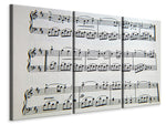 Leinwandbild 3-teilig Musik Noten