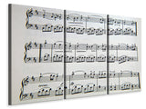 Leinwandbild 3-teilig Musik Noten