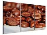 Leinwandbild 3-teilig Riesen Kaffeebohnen