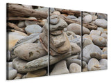 Leinwandbild 3-teilig Steinstapel XL