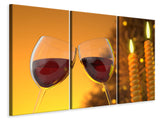 Leinwandbild 3-teilig Wir lieben Rotwein!