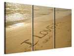 Leinwandbild 3-teilig Zeichen im Sand