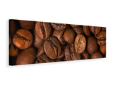 Leinwandbild Panorama Close Up Kaffeebohnen