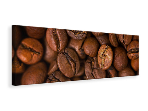 Leinwandbild Panorama Close Up Kaffeebohnen
